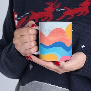 Vibrant Abstract Ceramic Mug, Colorful Coffee Cup, Modern Drinkware, Gift for Art Lovers, Home Decor, Cozy Beverage Companion