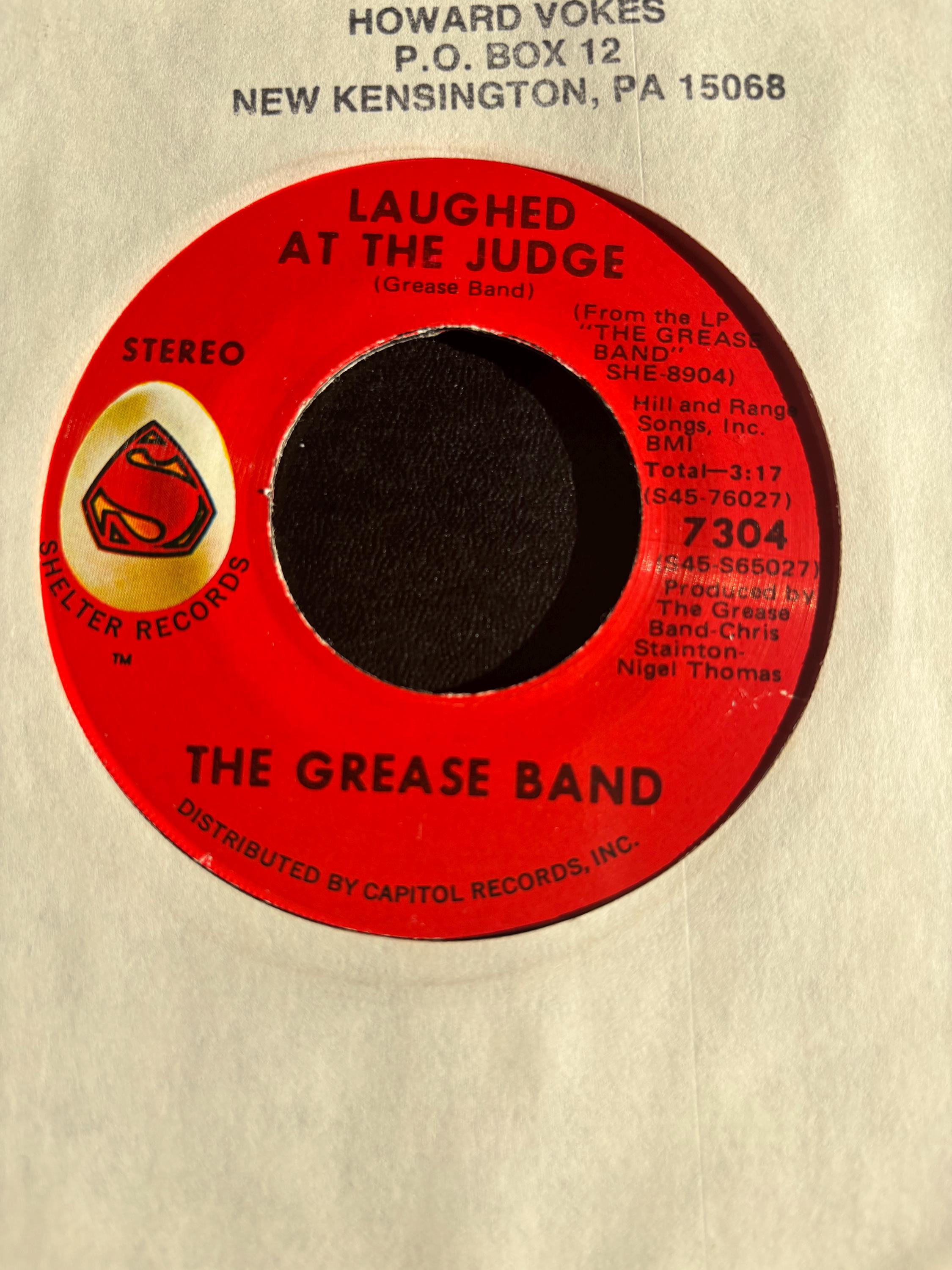The Grease Band: Laughed at the Judge&frasl; Let It Be Gone 45 Shelter