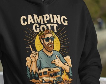 Camping God Hoodie – Funny Camper Hoodie for RV Fans | Gift for Men & Camping Lovers