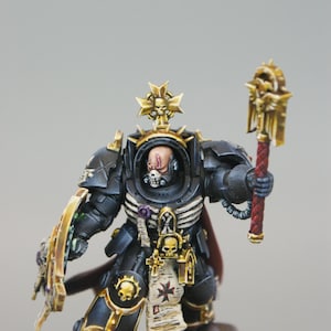Aumônier templier - Templier noir / Croisé noir - Miniature d'armure Terminator personnalisée