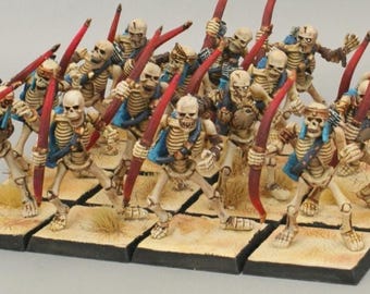 Figurines Warhammer Peintes Sur Commande - 8 Skeleton Horsemen Archers Khemri - Qualité Pro