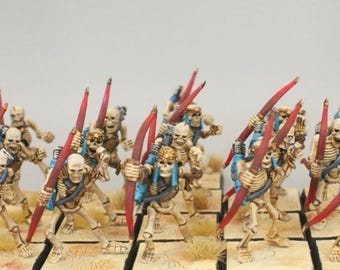 Figurines Warhammer Peintes Sur Commande - 8 Skeleton Horsemen Archers Khemri - Qualité Pro