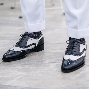 Mens Black and White Dress Shoes - Etsy Mens Black and White Dress Shoes - Etsy