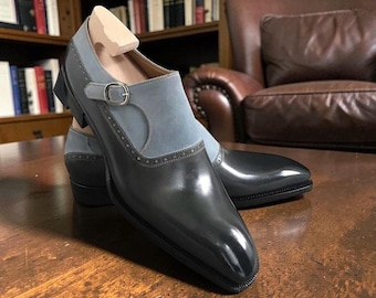 Handgefertigter Trending Two Tone Monk Dress Up Formeller Schuh.