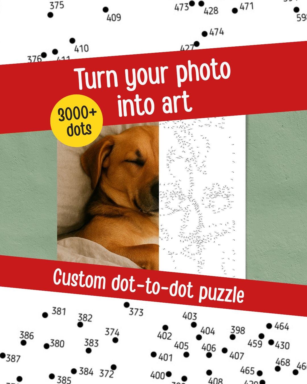 Custom Dot Large Custom Dot-to-dot Portrait A2 (3000–7000 Dots) – Ultra Detailed ...