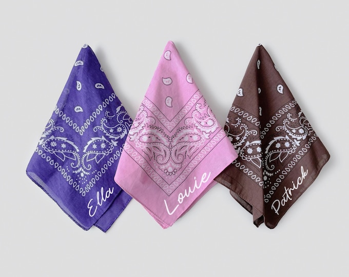 Custom Embroidered Cotton Bandana: Personalized Pet & Party Favor