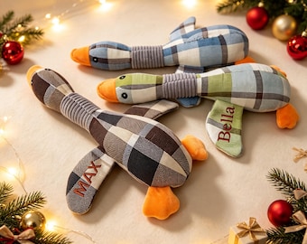 Juguete para perros con nombre bordado personalizado, múltiples opciones de color de hilo, regalo de Navidad y cumpleaños para perros, juguete divertido para jugar.