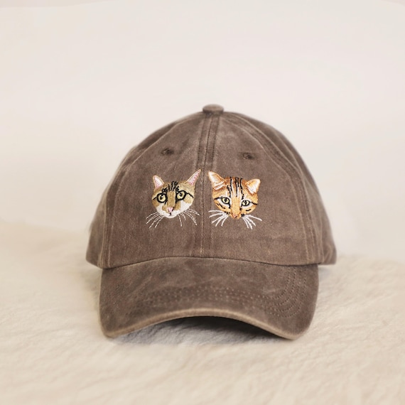 Custom Embroidered Pet Portrait Hat Using Pet Photo,Custom Dog & Cat Pet Baseball Cap with name, Cat Mom Hat,Gift For Dog Lover  F1030