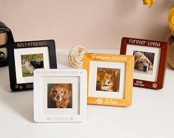 Personalized Pet Memorial Photo Frame, Dog|Cat Photo Frame with Name, Pet Loss Gifts for Dog Lover, Dog Lover Gifts , Dog Remembrance Gift