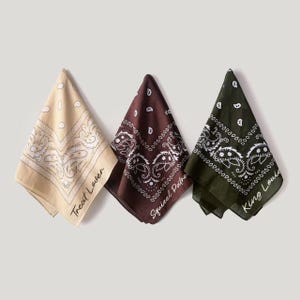 Personalized Embroidered Bandana ,Custom Cowgirl Western handkerchief, Paisley Design Scarf, Bachelorette Party Bandana, Cat Dog Bandanas