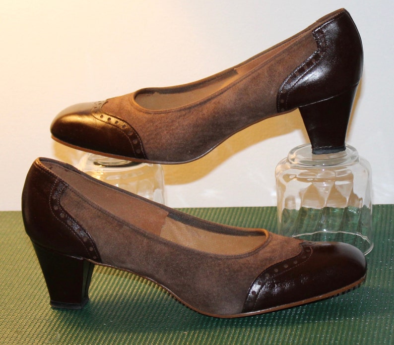 spectator pumps low heel