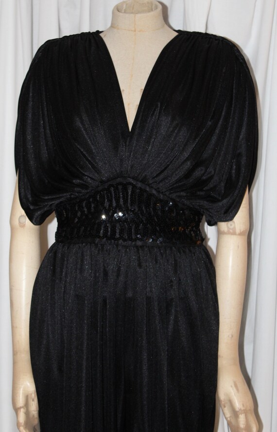 vintage 80s black cocoon jumpsuit, dressy cocktail