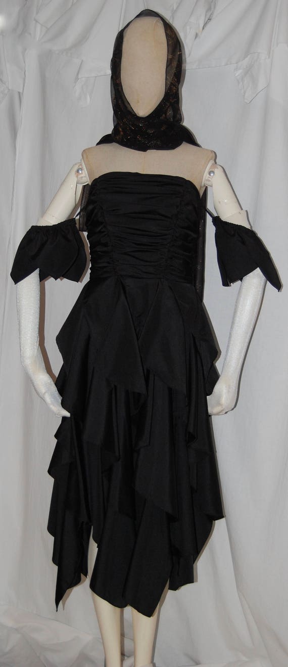 70s party dress, tiered Stevie Nicks disco ooak 7… - image 1