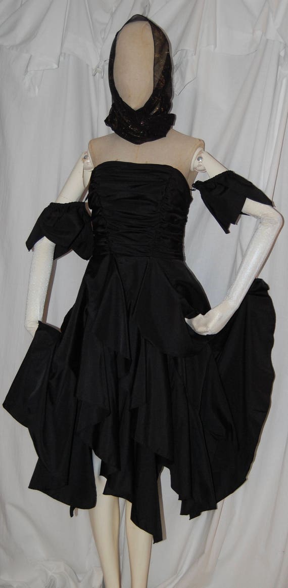 70s party dress, tiered Stevie Nicks disco ooak 7… - image 2