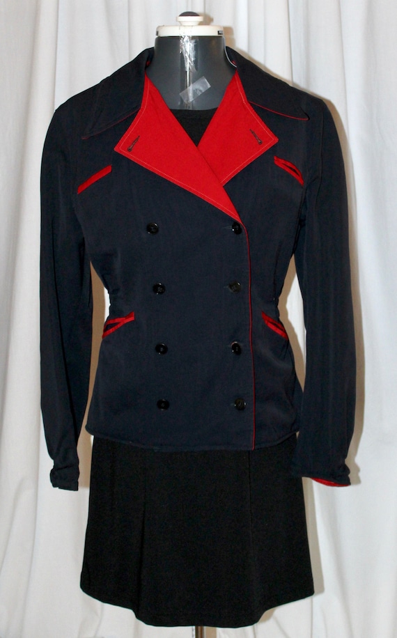 Vintage reversible blazer, red or black jacket wit