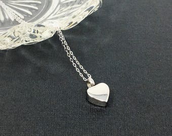 Cremation Urn Pendant - Heart Urn Necklace, Tiny Heart Pendant, Cremation Jewelry Necklace / free shipping