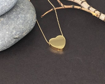 Cremation Urn Pendant - Heart Necklace, Gold Necklace, Cremation Jewelry, Ash Holder / free shipping