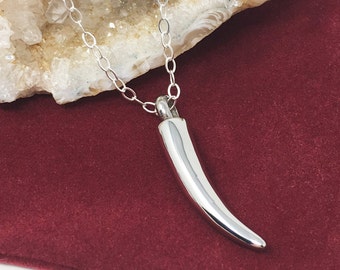 Cremation Urn Necklace - Horn Pendant, Ash Pendant, Memorial Jewelry, Remembrance Gift / free shipping