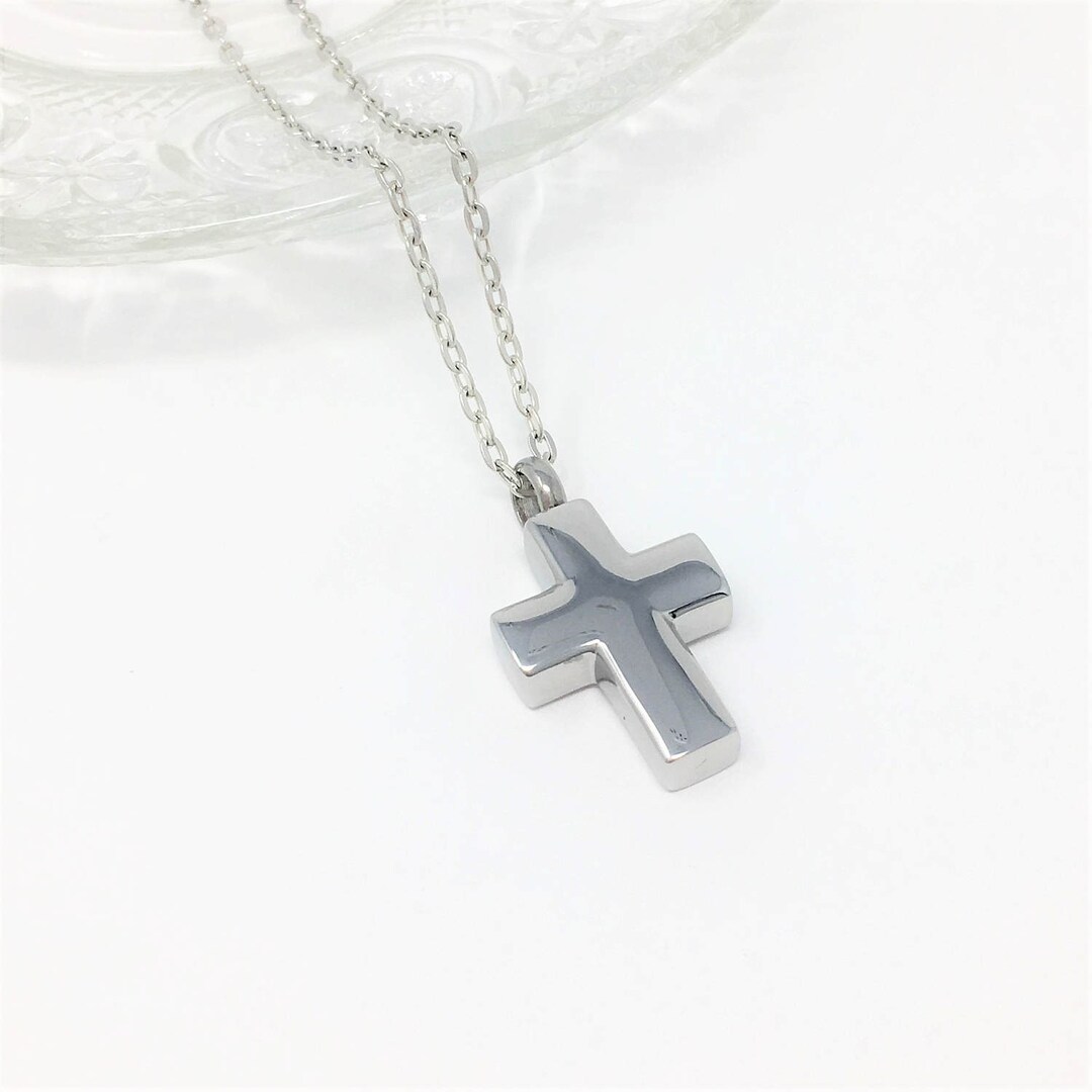 Cremation Urn Necklace Stainless Steel Cross Necklace Ash - Etsy