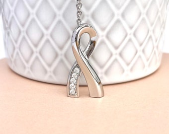 Cremation Urn Necklace - Awareness Ribbon Jewelry, Urn Jewelry, Cremation Necklace, In Loving Memory / free shipping