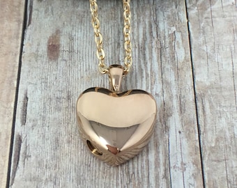 Cremation Urn Pendant - Rose Gold Heart Necklace, Heart Pendant, Cremation Jewelry, Stainless Steel  / free shipping