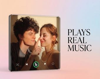 Music Fridge Magnet, Custom Album Cover Photo Speaker with Built-In Sound Controls