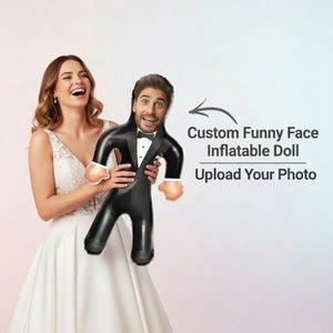 Custom Funny Face Inflatable Doll for Bachelor Party | Groom Gift Prank | Stag Do Prop