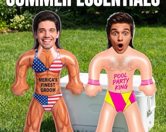 Muñeco Hinchable Personalizado, Accesorio Divertido para Fiesta en la Piscina con Cara Personalizada