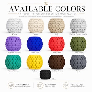 a variety of color options for a vase
