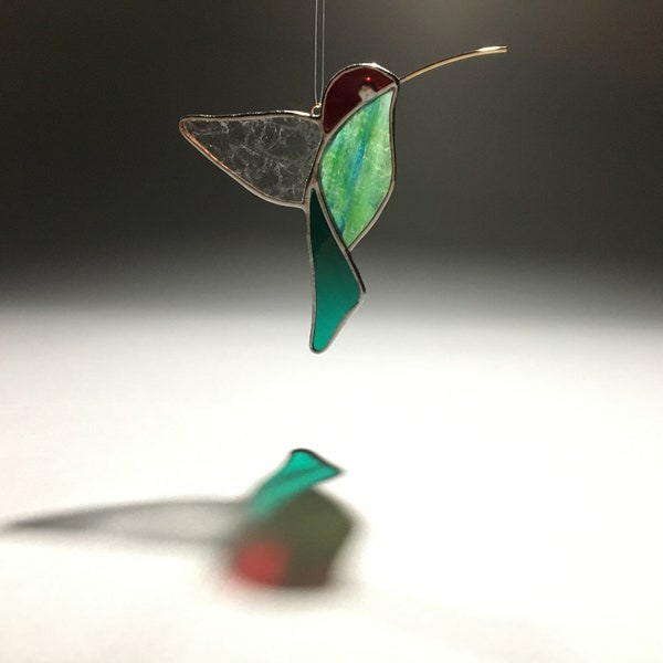 Attrape-soleil en vitrail colibri