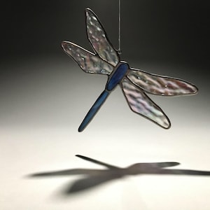 Blue/Purple/Green Mix Stained Glass Dragonfly Suncatcher