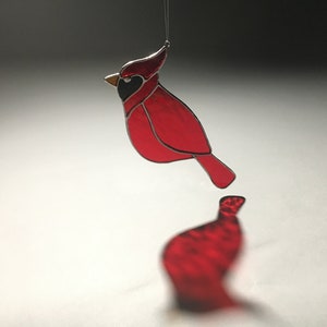 Cardinal Stained Glass Suncatcher