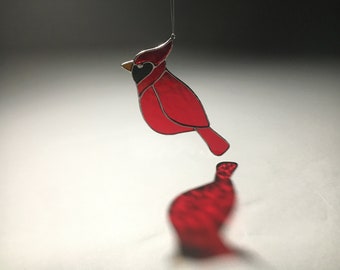 Cardinal Stained Glass Suncatcher