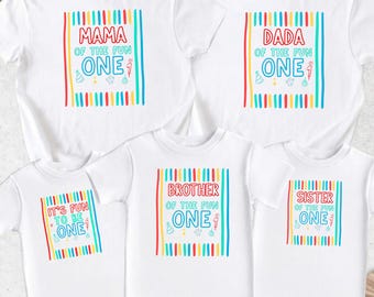 Custom It's Fun to Be One Birthday Shirts, Matching Family Shirts, Fun Theme 1st Birthday Girl Boy Outfit, Family Birthday Party Shirts