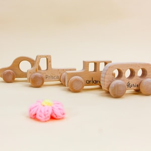 Juego de coches de madera para niños pequeños · Juego de vehículos para niños · Regalo de coches de madera Montessori · Decoración infantil con temática de transporte
