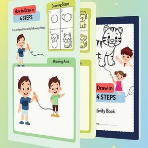 Easy Animal Drawing Workbook for Kids: 4-Step Guide (PDF + SVG + PNG