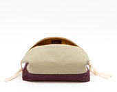 Colorblock Travel Kit - Purple, Mint, Ivory Cotton Expandable Toiletry Bag, with Internal Pockets
