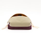 Kit de voyage Colorblock - mauve, menthe, sac de toilette extensible Ivoire coton, avec poches intérieures