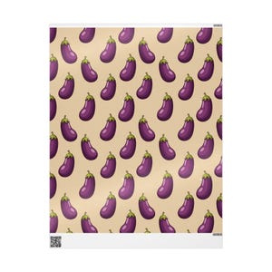 Eggplant Wrapping Papers, Bachelor Party Gift Wrap, Bachelorette Party Supplies, Funny Gift Wrap, Party Decor