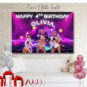 Kpop Demon Hunters Birthday Banner | Printable Party Decor | Instant Download | Kpop Birthday Banner | Demon Hunters Theme | Birthday Banner