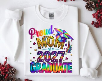 Mãe orgulhosa de um formando de 2027 PNG: Design da turma de formandos (Download digital)