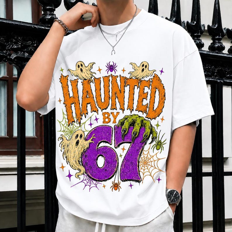 Haunted by 67 Halloween Ghost Claw Shirt Graphic (digital Download) - Etsy