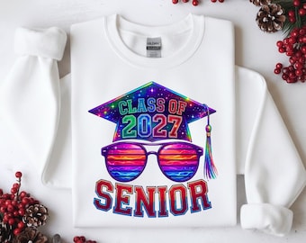 Formatura retrô da turma de 2027, PNG, design para formandos do ensino médio (download digital)
