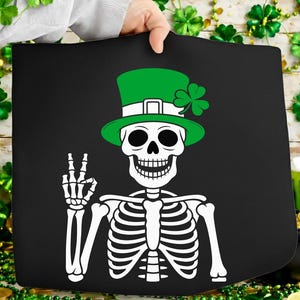St. Patrick's Day skelet SVG, Shamrock Hat (digitale download)