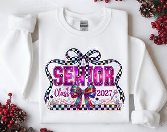 Camiseta retrô da turma de formandos de 2027 em PNG (download digital)