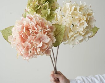 Silk Hydrangea Stem, Real Touch Faux Flower, Autumn Wedding Bouquet