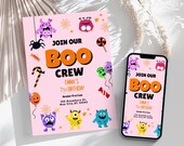 Animated Video Halloween Party Invitation, Birthday Kids Animation Invite, Trick-or-Treat Party, Spooky Monster Mash Template, Digital Canva