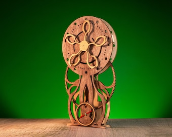 3D Wooden Puzzle Clock Kit | Mechanical Gear Model for Adults | DIY Laser Cut Pendulum Clock | Functional Kinetic Sculpture Wall Decor