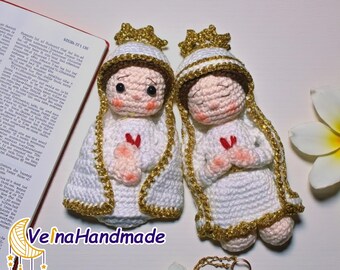 Our Lady Of Fatima Keychain, Mother Maria Keychain, Virgin Mary Fatima Doll, Handmade Catholic Gift, Our Lady Amigurumi, Religious Gift Xmas