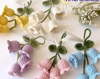 Lily Of The Valley Crochet Keychain, Flower Bag Charm, Custom Keychain, Handmade Bag Charm, Handbag Accessories, Amigurumi Gifts For Her